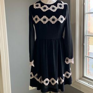 TED BAKER - Black Cocktail Dress with Lace Detail